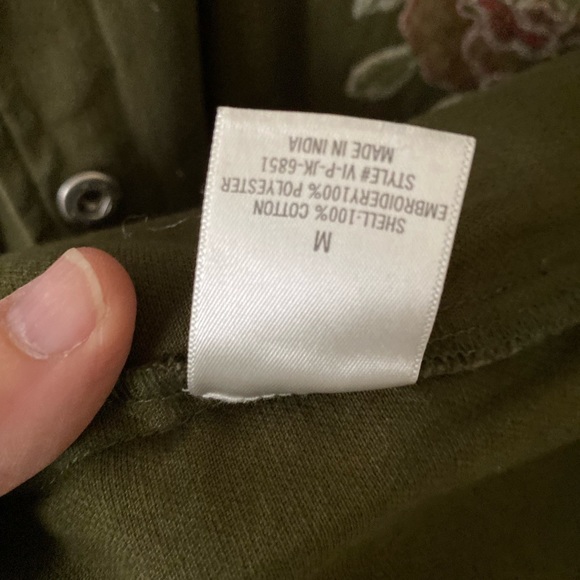 Francesca Olive Green Embroidery Long sleeve Shirt - Picture 12 of 12